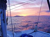 Sunset from catamaran